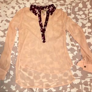 Sheer Long Sleeve Blouse Size Small